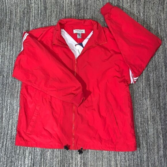 Tonix Mens Size XL Full Zip Front Athletic Running‎ Jacket Windbreaker Red NWT - Picture 1 of 9